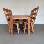 Olm Wood Brutalist Wabi Sabi Dining Set / 6 Chairs / Table. thumbnail 14
