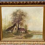 Groot Schilderij In Een Prachtige Lijst “Compound”. thumbnail 2