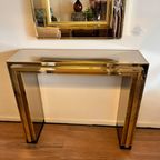 Mid Century Console Messing Sidetable Spiegel Vintage thumbnail 8