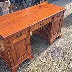 Teakhouten Bureau, Schrijftafel, Desk Afm. 150 X 64cm En 79c thumbnail 3