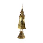 Grote Antieke Staande Bronzen Boeddha 24 Karaat Goud Rattanakosin 63Cm thumbnail 5