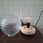 Retro Vintage Tafellampje, Unieke Lamp, Glazen Bol thumbnail 4