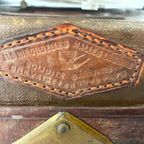 Les Hirondelles Bruxelles - Steamer Trunk With Compartments - Mounted On Wheels - Leather Handles thumbnail 11