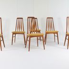 Set 6 Niels Koefoed Model Eva Stoelen Eetkamerstoelen 'lindeskovs' Vintage thumbnail 2