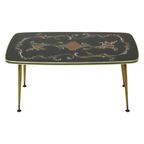 Fifties Rockabilly Salontafel Glas Conische Gouden Poten 90cm thumbnail 6