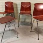 Set Van 4 Vintage Pagholz Stoelen, Elmar Flötotto thumbnail 2