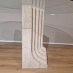 Travertine Eettafel- Vintage - Glas - Design - 70'S thumbnail 10