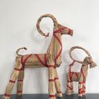 Zweedse Julbock Van Stro Met Rood Lint 33Cm Hoog thumbnail 6