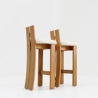 Set Vintage Italiaanse Houten Bar Krukken Boucle thumbnail 3