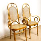 2 X Rotan Hoge Thonet Stoel Met Armleuning Nr 207 Rf thumbnail 2