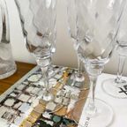 5X Champagne / Wijnglazen Kristal Swirl Optiek thumbnail 4