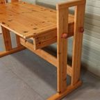 Vintage Grenen Design Kantelbaar Bureau Tekentafel thumbnail 13
