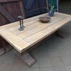 Prachtige Grote Eiken Klooster Tafel 240 Bij 100 Cm thumbnail 3