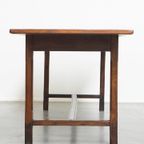 Tijdloze Antieke Engelse Pinewood Eettafel Voor 6 Tot 8 Met Een Eiken Onderstel thumbnail 3