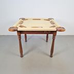 Valenti Noten Hout Kalfs Leren Speeltafel Bridgetafel 4 Pers thumbnail 5