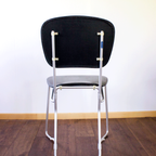 5 X Aluflex Armin Wirth Zwarte Skai Stoelen Jaren 50 thumbnail 10