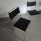 3 X Italian Giandomenico Belotti Stoelen In Zwart Leer Jaren 80. Chairs / Black Leather For Alias thumbnail 4