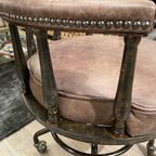 Showroommodel: Stoere Industriële Chesterfield Bureaustoel Vintage Bruin Captainchair thumbnail 5