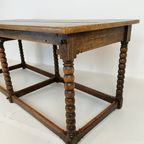 Prachtige Antieke Eikenhouten Eetkamer-/Bijzettafel thumbnail 5