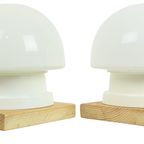 Koppel Mushroom Lampjes Nachtlamp Opaline Vintage thumbnail 2