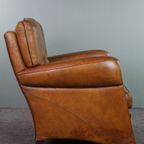 Opvallende Moderne Design Fauteuil Gemaakt Van Hoogwaardig Schapenleer thumbnail 4