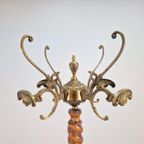 Regency Staande Kapstok Barley Twist Hout Messing Leeuwenkop thumbnail 4