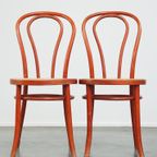 Super Charmante Set Van 4 Rode Vintage Thonet Design Bistrostoelen. thumbnail 3