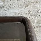 Coffee Table With Leather & On Wheels thumbnail 6