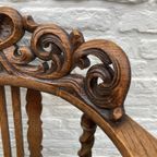 Antiek Eiken Stoel Met Armleuningen, Totale Hoogte 80 Cm thumbnail 8