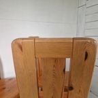 4 Massief Grenen Scandinavische Brutalist Vintage Stoelen. thumbnail 11