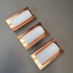 3 X Bankamp Leuchten Sconces / Wall Lights '80s White Glass / Glass With A Layer Of Copper. Wide thumbnail 5