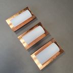 3 X Bankamp Leuchten Sconces / Wall Lights '80S White Glass / Glass With A Layer Of Copper. Wide thumbnail 5