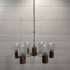 Vintage Sputnik Lamp , 6 Messing Armen En Glazen Kappen. thumbnail 5