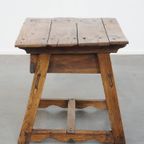 Mooie Antieke Spaanse Salon/ Bijzettafel Van Vruchtbomen Hout Met Originele Handgesmede Nagels thumbnail 8