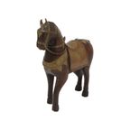 Vintage Houten Paard Belegd Met Koper Messing Beeld Sculptuur India 26Cm thumbnail 4