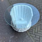 Vintage Parel Salontafel Van Fossielsteen thumbnail 6