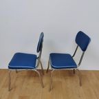 Vintage Mid Century Chroom En Skai Buizen Stoelen thumbnail 7