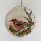 Xl Vintage West Duitse Keramische Muur Bord Vogel thumbnail 3