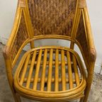 4 Rotan Webbing Bamboo Diner Stoelen , 1980s thumbnail 2