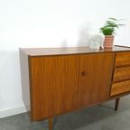 Teak Fineer Dressoir Met Ronde Knop En Lades Nr. 2 thumbnail 14