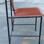 Set Van 4 Vintage Postmodern Leren Eetkamerstoelen thumbnail 8