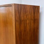 Vintage, Midcentury Hoekkast Houtfineer - Halfhoog Met Deur thumbnail 6