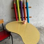 Vintage Mid Century Kids Kidney Table And Chair Set. thumbnail 10