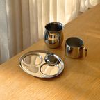 Vintage Stainless Steel Coffee Cup With Milk Jug thumbnail 3