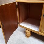 Mosterd Geel Vintage Kastje Dressoir Meubel Vitrine Kast thumbnail 5