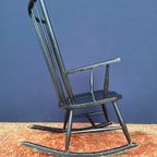 Vintage Schommelstoel, Zwarte Spijlen Stoel, Rocking Chair thumbnail 12