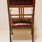 Antieke Vintage Amsterdamse School Fauteuil Stoel thumbnail 5