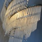 Vintage Design Kroonluchter 80’S Jaren 20 Stijl Hanglamp Kristal Staafjes thumbnail 2