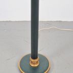 Vintage Neoclassic Groen Leer Vloerlamp Goud Regency Leder thumbnail 7