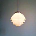 Art Deco Hanglamp In Witte Opaline, Jaren 1920-30 thumbnail 5